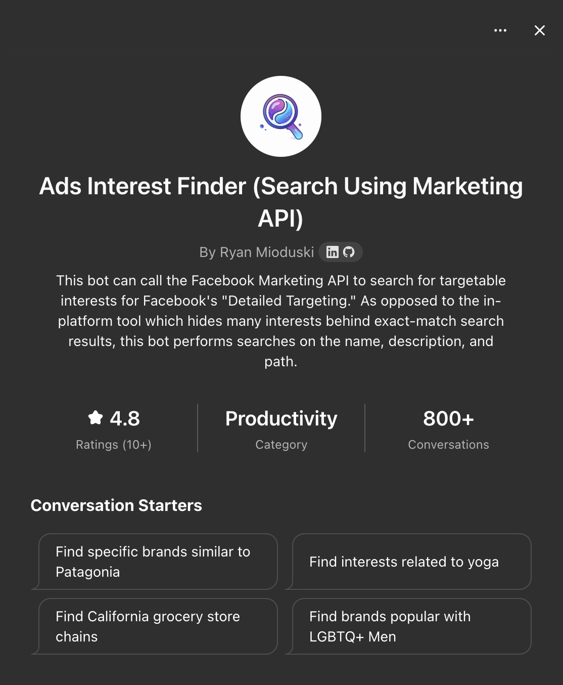 Facebook Marketing API GPT screenshot 1